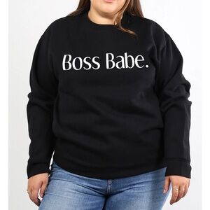 Brunette The Label “Boss Babe” Crew Sweatshirt, nwts